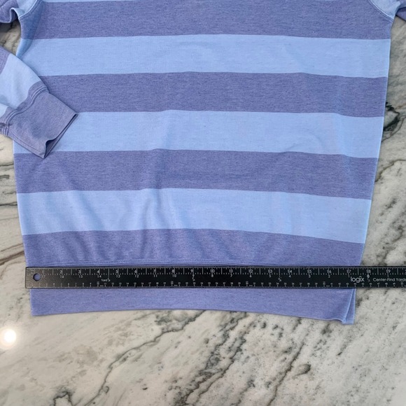 Turtleson Mens Striped 1/4 Zip Pullover 12‎ Oaks Golf Shirt Medium Blue - Picture 9 of 11